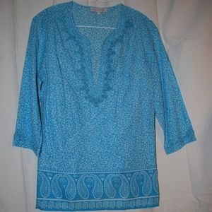 Blue Embroidered Blouse